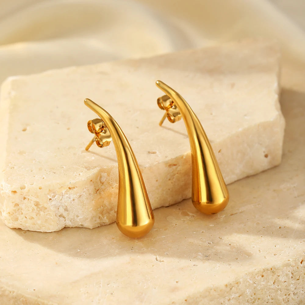 Stainless steel earrings water drop models irregular earrings women's versatile fashion fashion jewelry commuter accessories