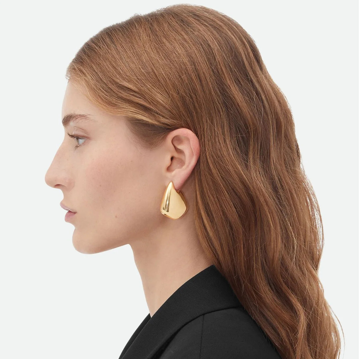 Vintage Metal Smooth Irregular Chunky Geometric Earrings for Women Ms European American Personality Minimalist Jewelry Gifts