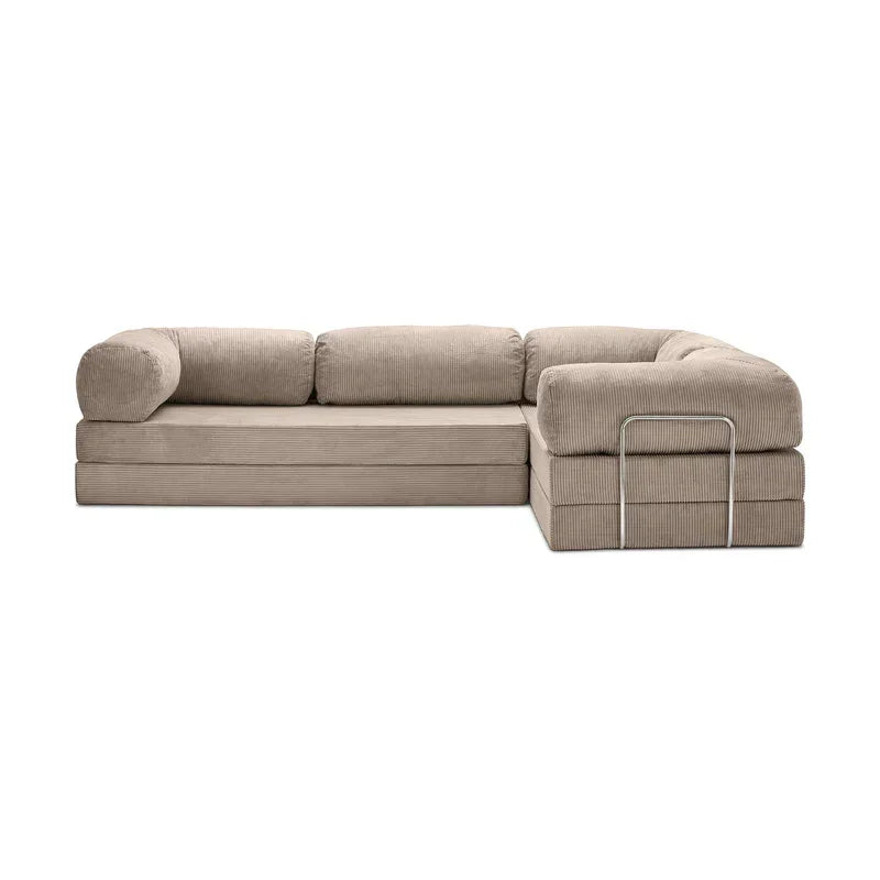 Modern Design Vacuum Compressed Packing High Density Foam Corner Sofa Bed Compression Sofa for Living Room
