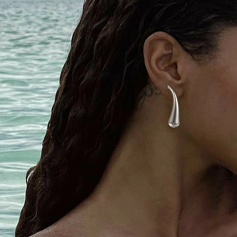Stainless steel earrings water drop models irregular earrings women's versatile fashion fashion jewelry commuter accessories