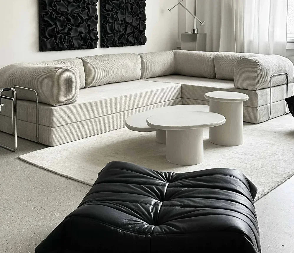 Modern Design Vacuum Compressed Packing High Density Foam Corner Sofa Bed Compression Sofa for Living Room